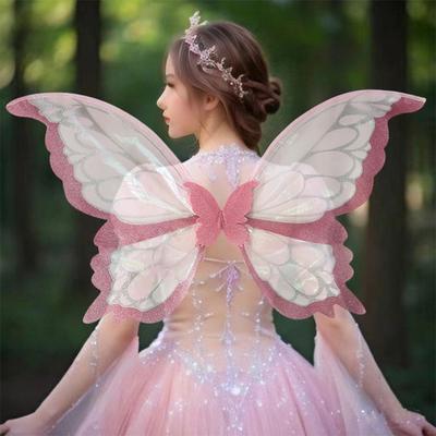 Adults Kids Fairy Wings Sparkling Halloween Costume Accessories Funny Butterfly Costume Wings