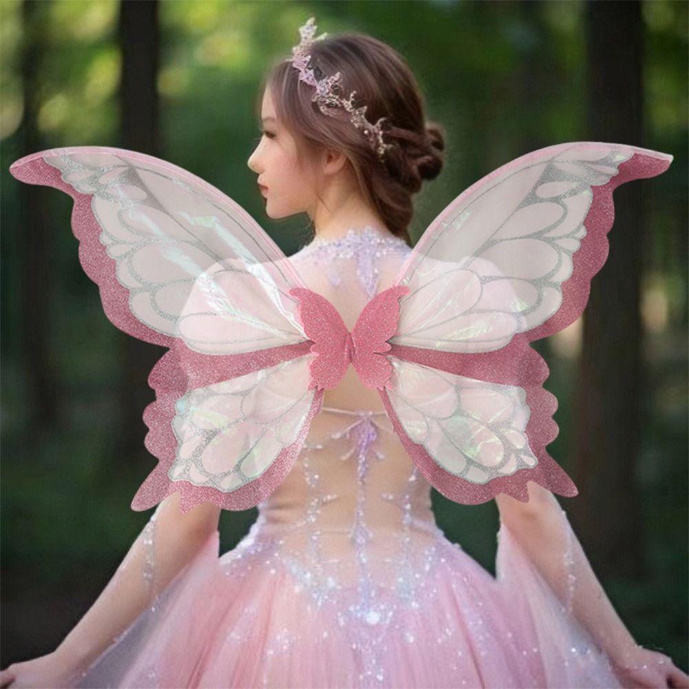 Sparkling Girls Angel Wings Adults Kids Halloween Costume Accessories Funny Fairy Wings