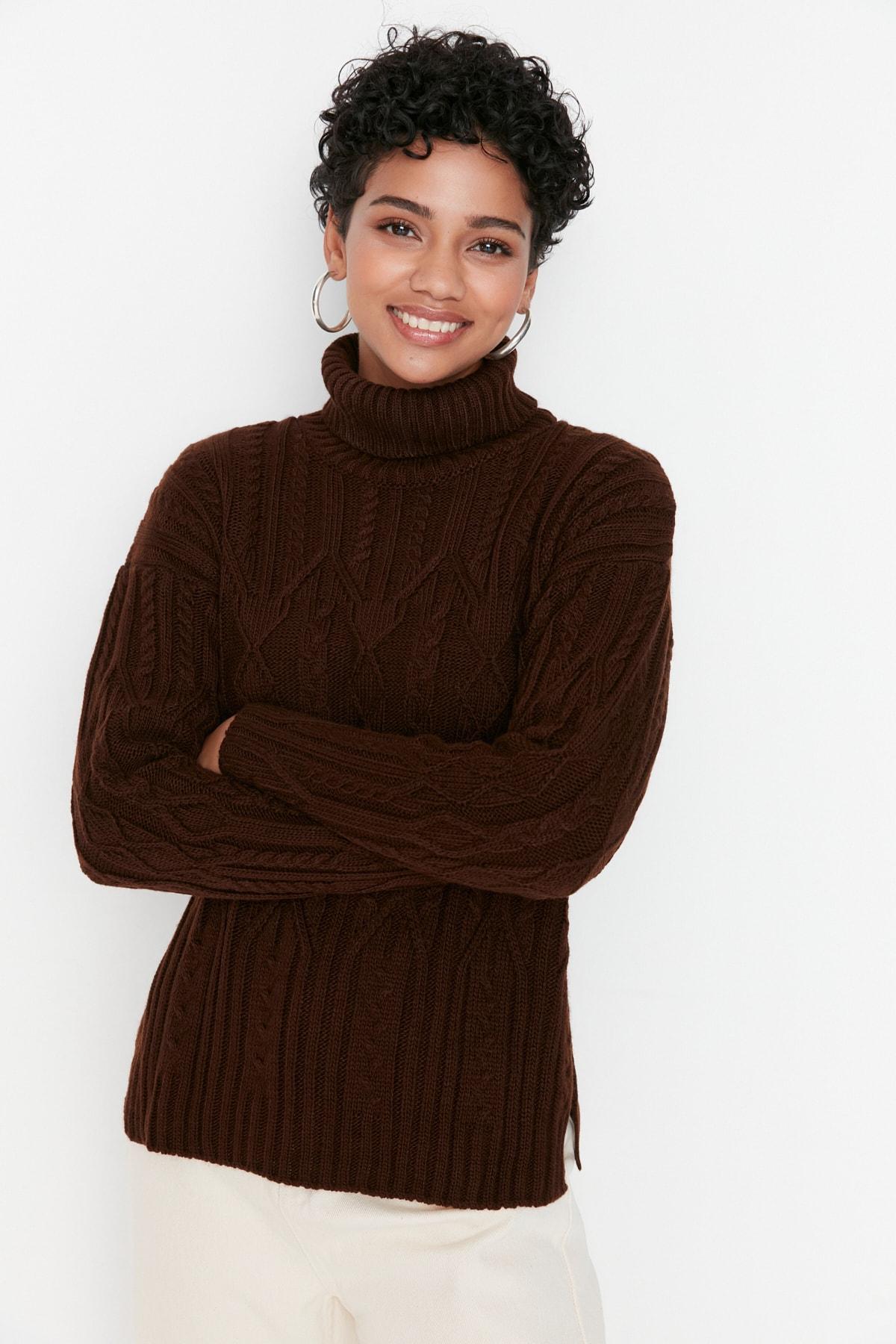 

Свитер - Коричневый - Классический крой