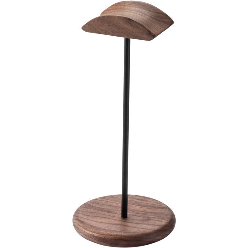 

Curved Headphones Stand Walnut Wood +Aluminum Alloy Gaming Headset Holder Desktop Display Shelf with Thickened Anti-slip Base