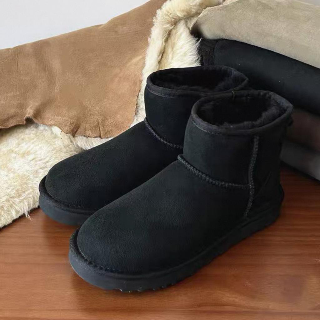 Winter Women Men Real Sheepskin Snow Boots Classic Natural Fur Wool Lined Short Ankle Boots  2026 New Design Warm Non-slip Shoes