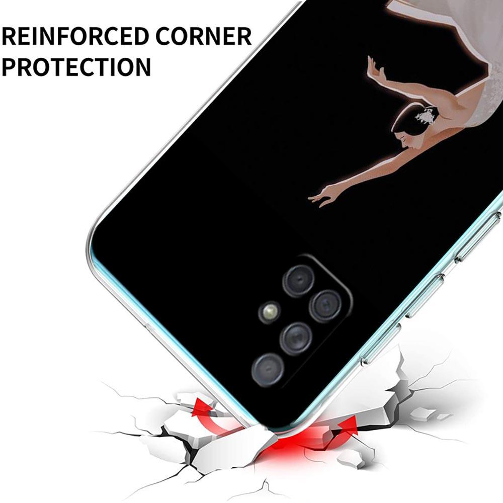 Simple Swan Dance Ballet Clear Phone Case For Samsung A51 A71 A21S A12 A11 A31 A41 A03S A22 A13 A33 A73 A53 A52 A32 5G A23 Cover
