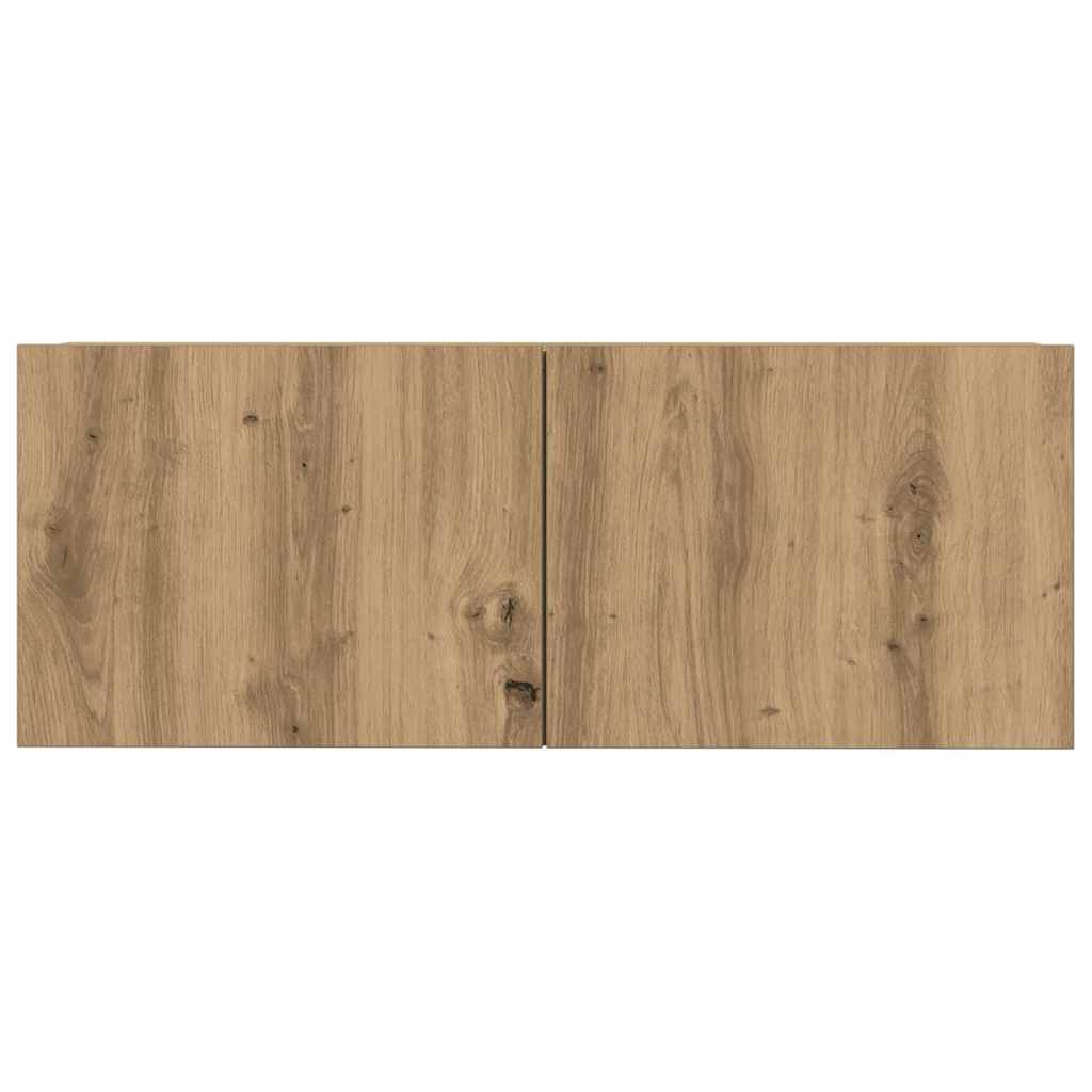 3 Piece Wall Mounted TV Cabinet Set Artisan Oak Finish Engineered Wood