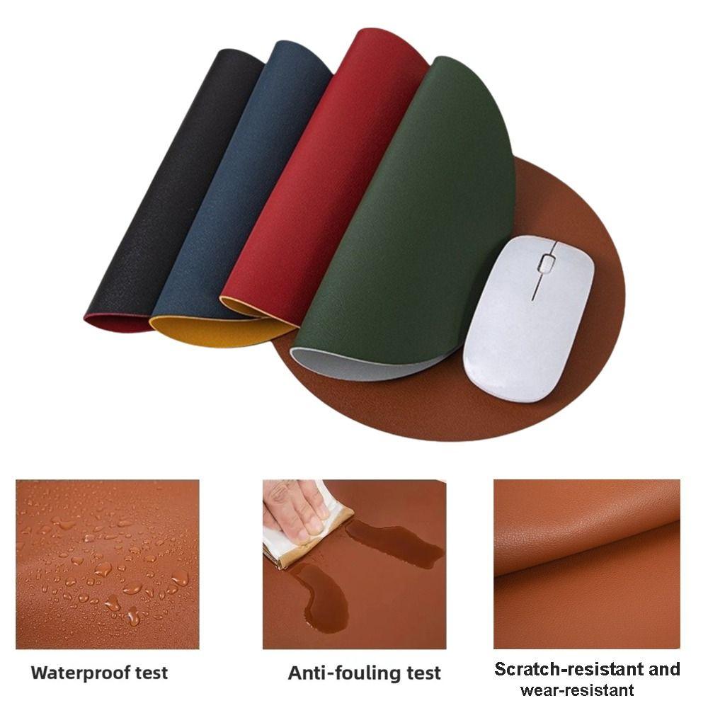 Solid Color Mouse Mat Waterproof Computer Mouse Pad Office Desk Leather Mouse Pad