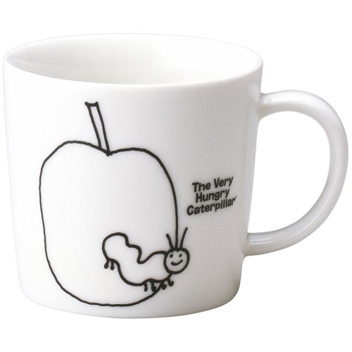 Kinsei Pottery "The Very Hungry Caterpillar" Children's Line Art Mug, White, 8cm Diameter, Children's Tableware, 807125, White