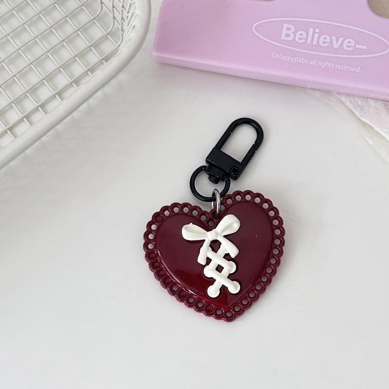 1PC Keychain Initial Pendant For Bags Backpacks Key Accessory Bowknot Creative Plastic Portable Heart Gift Colourful Lightweight