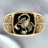 Luxury Best-selling Men's Ring, Pattern Personalized Electroplated Scorpion Ring, Epoxy Black Ring Hand Jewelry