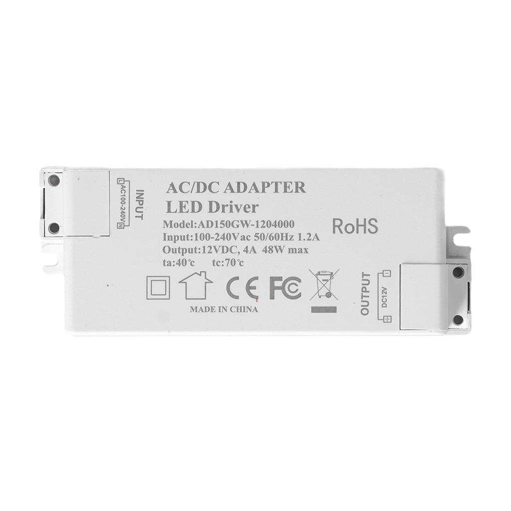 LED Driver DC12V 4A 48W LED Transformer Lamp Power Supply Transformer for Home AC100‑240V