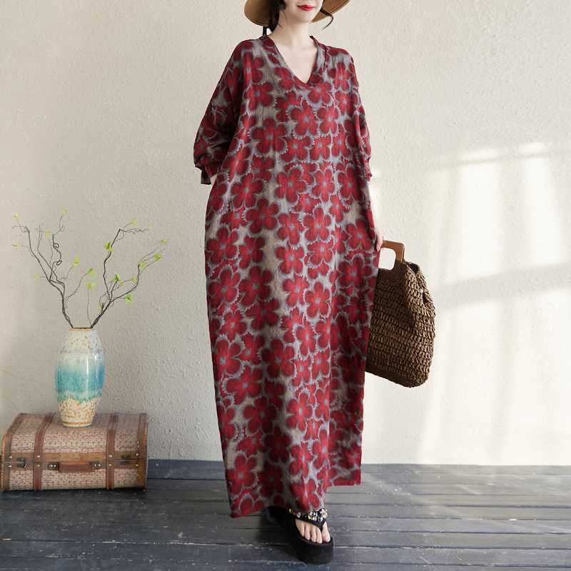 

Женское длинное платье с геометрическим узором One Size