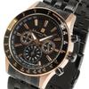 Salvatore Marra Men's Limited Edition Solar-Powered Radio-Controlled Chronograph Watch, Black and Pink Gold, SM14117-PGBK