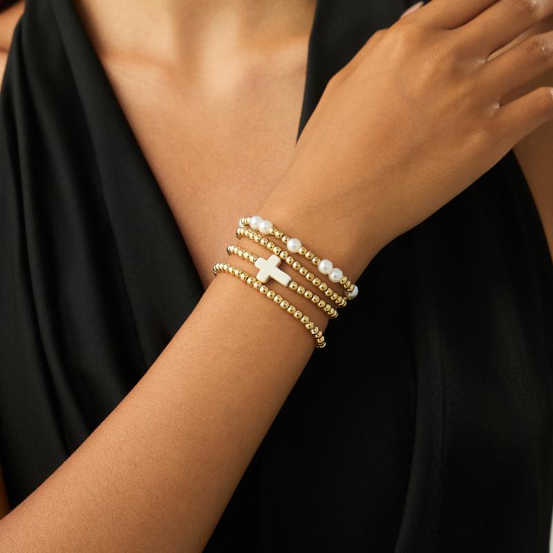 1Set Fashion Bracelets For Women New Vintage Irregular Beads Imitation Pearl Chain Jewelry Gift
