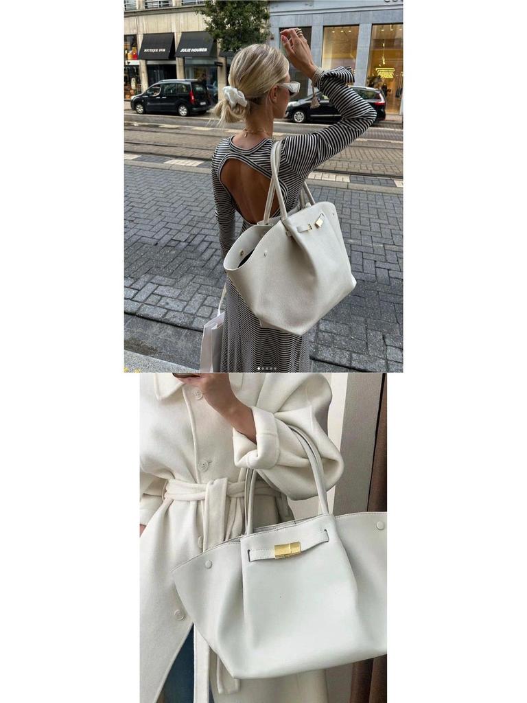 2025 Trendige Tragetasche mit großem Fassungsvermögen und Litschi-Muster – Europäischer & Amerikanischer Stil