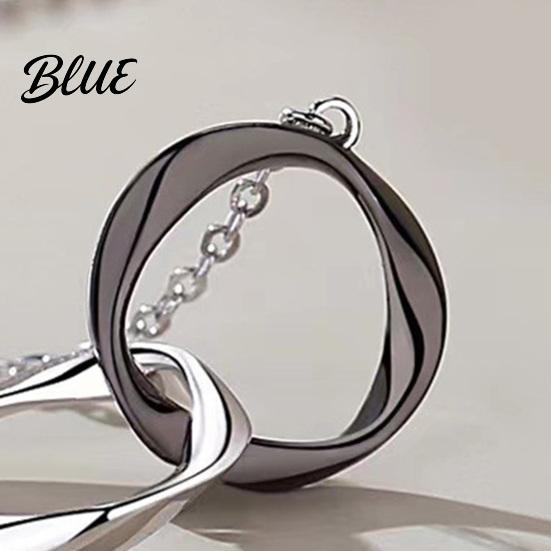 Mobius Band Circles Necklace Intertwined Rings Couple Strip Men Women