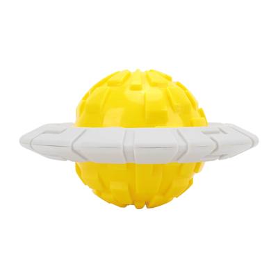 Dog Ball Toy Bite Resistant Interactive Pet Dog Tooth Cleaning Squeaky Toy for Indoor OutdoorYellow