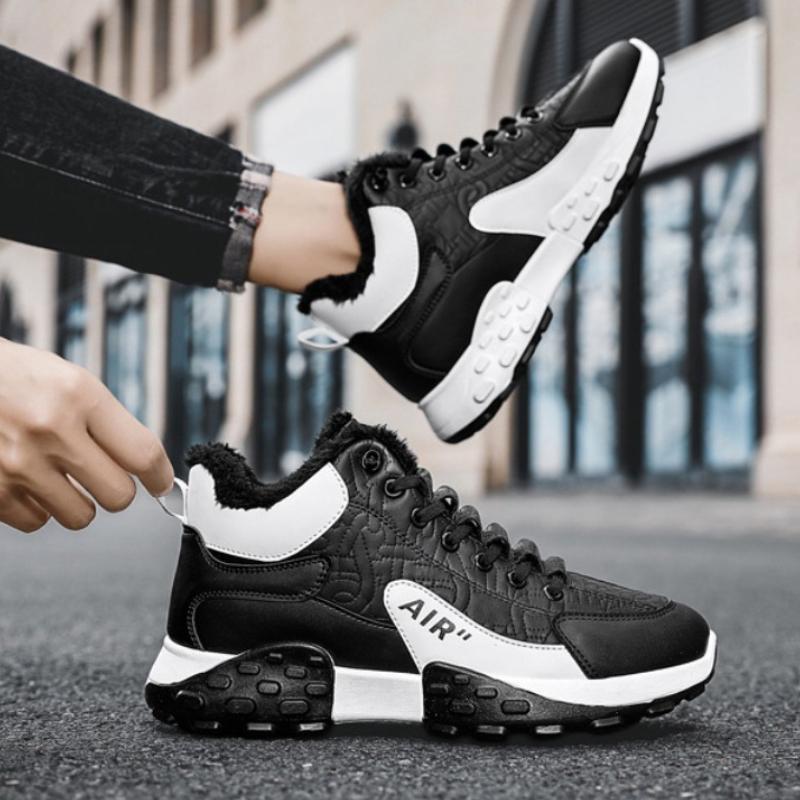 Fashionable Casual Comfort Running Flats High Top Snow Boots Men Platform Warm Cotton Shoes Male Thick Sneakers Winter Shoes