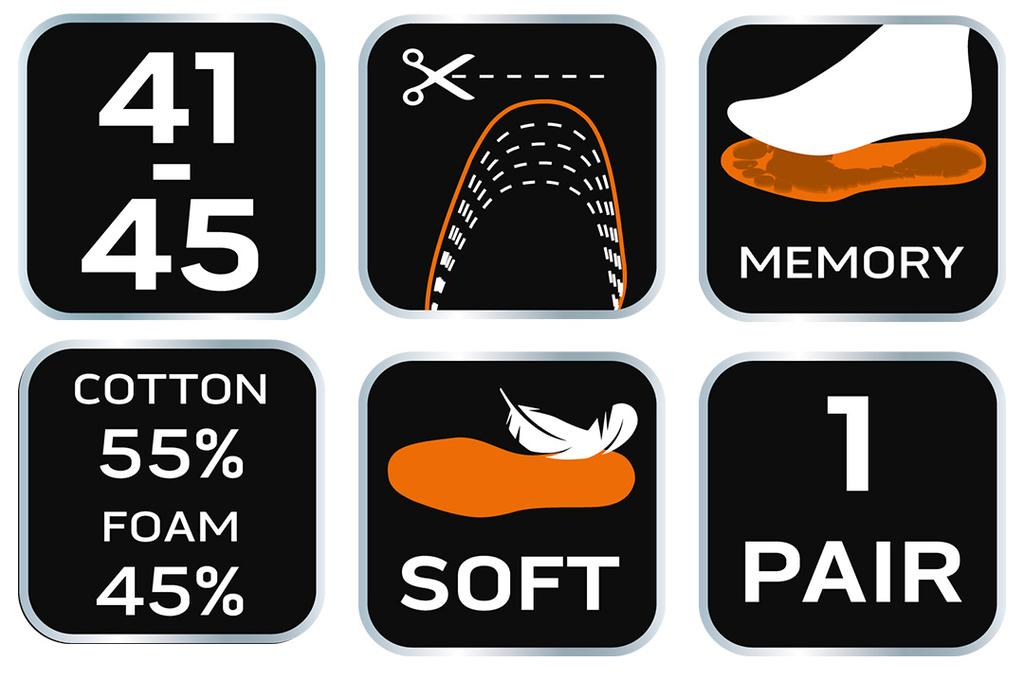Memory shoe inserts - size 41-45