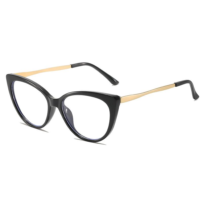 Vintage Cat Eye Anti Blue Light Glasses Women Fashion Casual Plain Eyeglasses