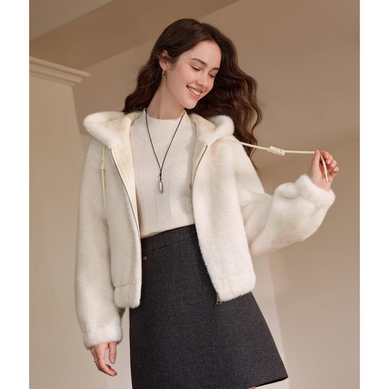 betu Women's Winter Faux Fur Hooded Jacket