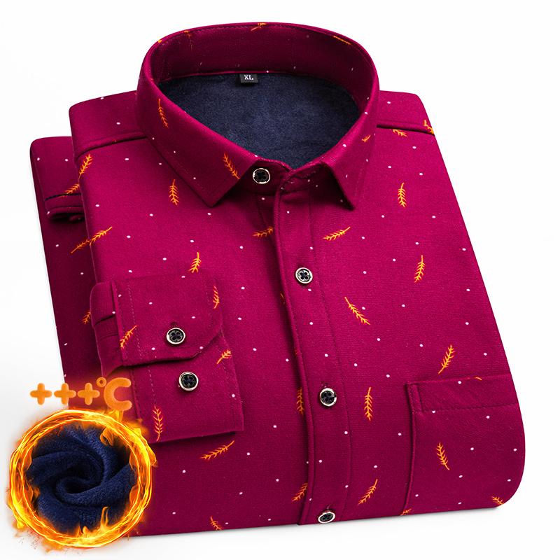Men's long-sleeved shirt with double-sided fleece thickened warmth, 7XL, 8XL, casual winter, trendy and versatile for the street