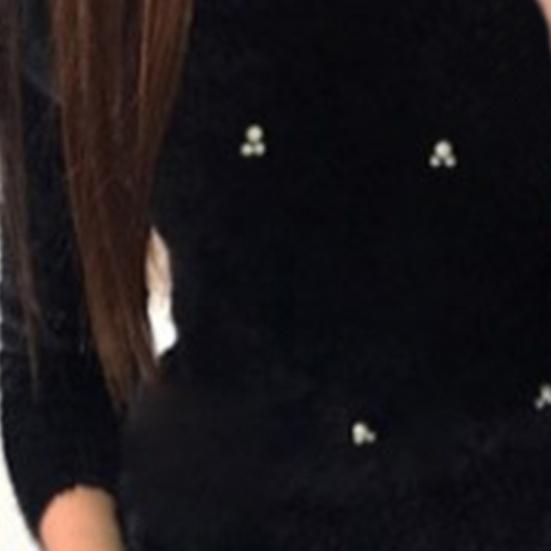 Sweater Jumper Long Sleeve Resistant Autumn Thickened Cold Winter Plush Faux Pearls Decor Sweater Jumper Streetwear