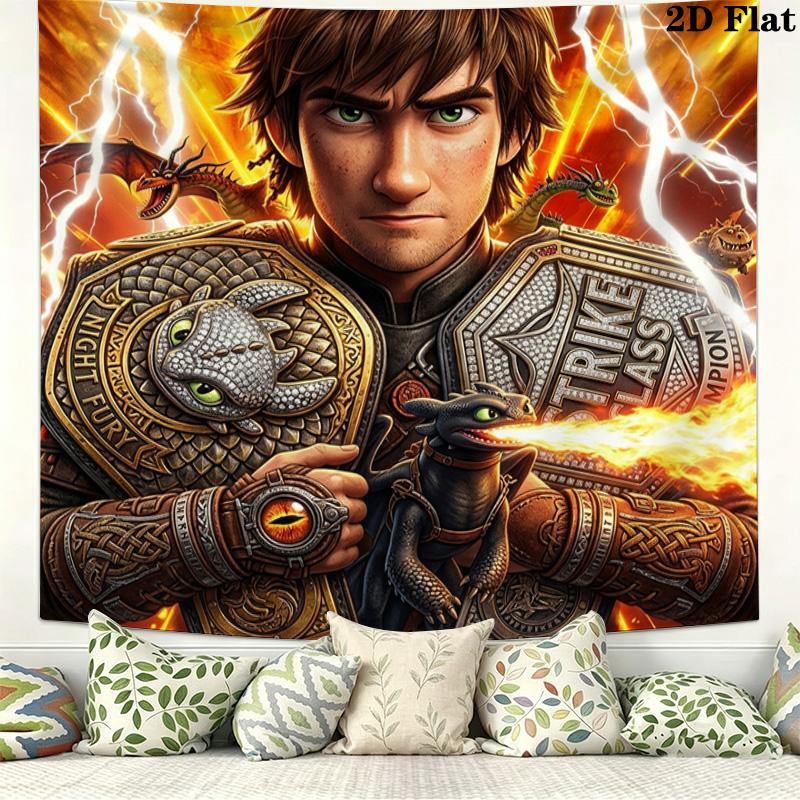 How Train Dragon Wall Tapestry Aesthetic Wall Hanging Printed Fabric Blanket Decorative Tapestries For Bedroom Living Room Home Decor