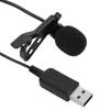 USB Clip On Computer Microphone Omnidirectional Mini Mic Condenser for PC