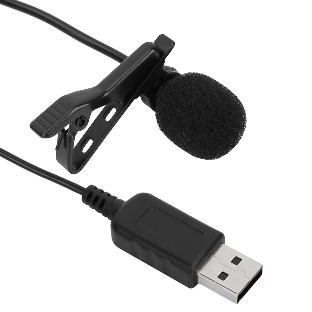 USB Clip On Computer Microphone Omnidirectional Mini Mic Condenser for PC