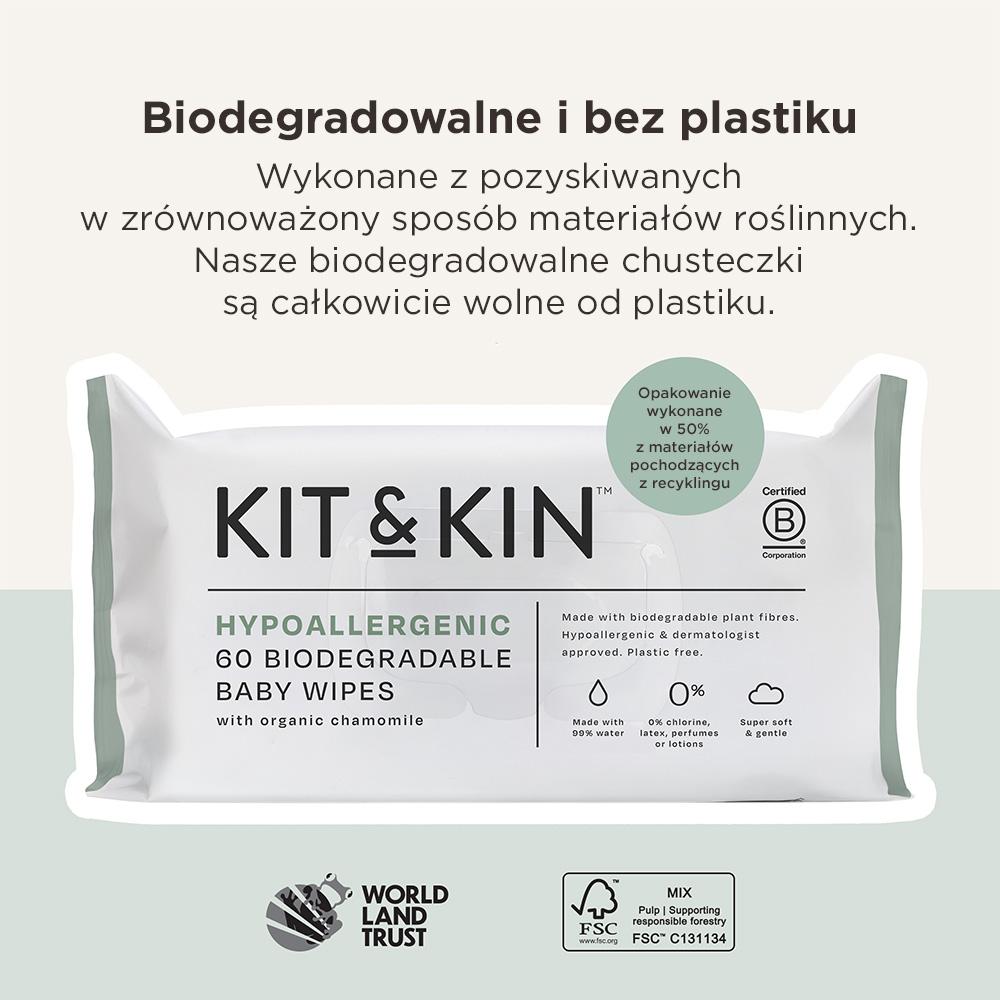 Chusteczki Nawilżane 60 Sztuk Dla Dzieci Bezzapachowe Kit&Kin
