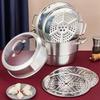3-Layer 304 Stainless Steel Steamer & Soup Pot
