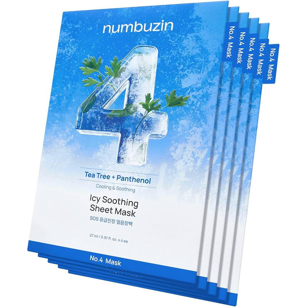 NUMBUZIN No.4 SOS Ледяная успокаивающая тканевая маска (10 листов), Корейский 10 sheets