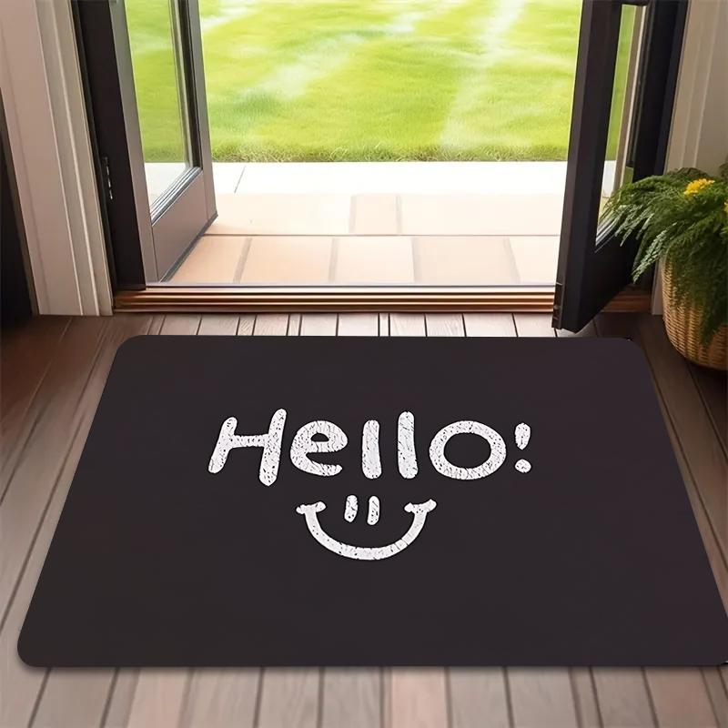 Glam "HOME" Sparkle Door Mat - Black & Shimmering Modern Floor Mat for Stylish Entryway Decor