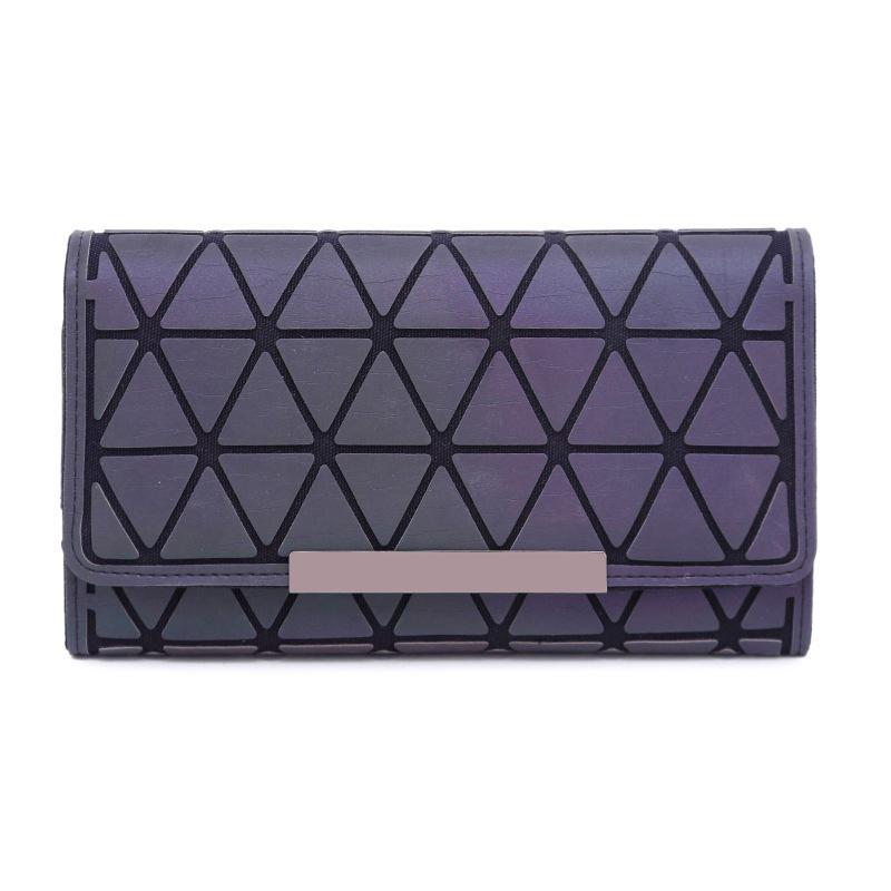 Portafoglio da donna Pochette Borsa lunga da donna Nottilucente Cerniera geometrica Portafoglio luminoso Portafoglio da donna Pochette luminosa