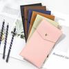 Pencilcase Faux Leather Large Capacity Multi-Slot Pouch - Pure Color Stationery Organizer / Pen Protective Case
