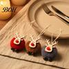 Small Lightweight Xmas Tree Ornaments Christmas Felt Elk Hanging Ornaments, Cute Fuzzy Pom Reindeer Deer Decorations for Holiday Pendant, Party Winter