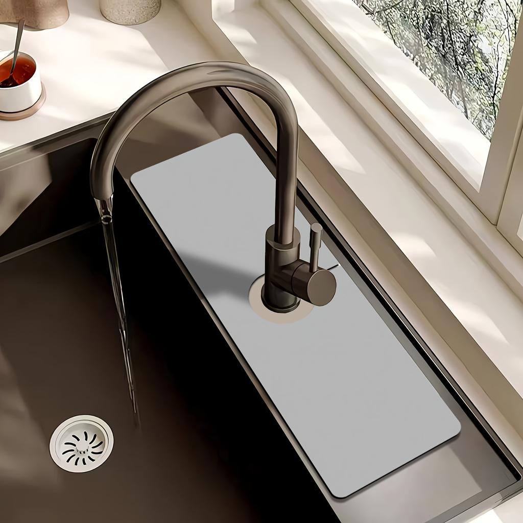1 pezzo Tappetino Drenante per Rubinetto e Lavello Asciugatura Rapida Assorbente Tappetino Asciugatura Lavello Protezione Piano di Lavoro Durevole Tappetino Asciugatura Utensili - Modello Minimalista Solido