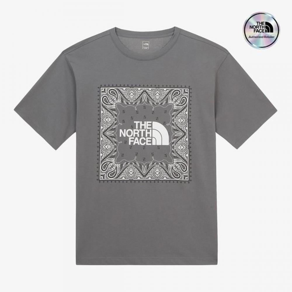 The North Face Men S Bandana Short Sleeve Tee Gray Nt7ur13d GRAY/100