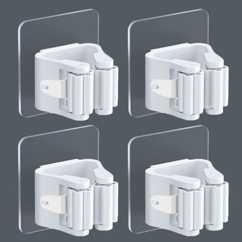 Modern Wall Mounted Mop and Broom Stand with No Drilling Installation