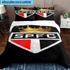 3pcs Paulo Fc Emblem Printed Bedding Set Duvet Cover Closure Includes 1 Duvet Cover & 2 Pillowcases Bedding Sets Home Decor Gifts