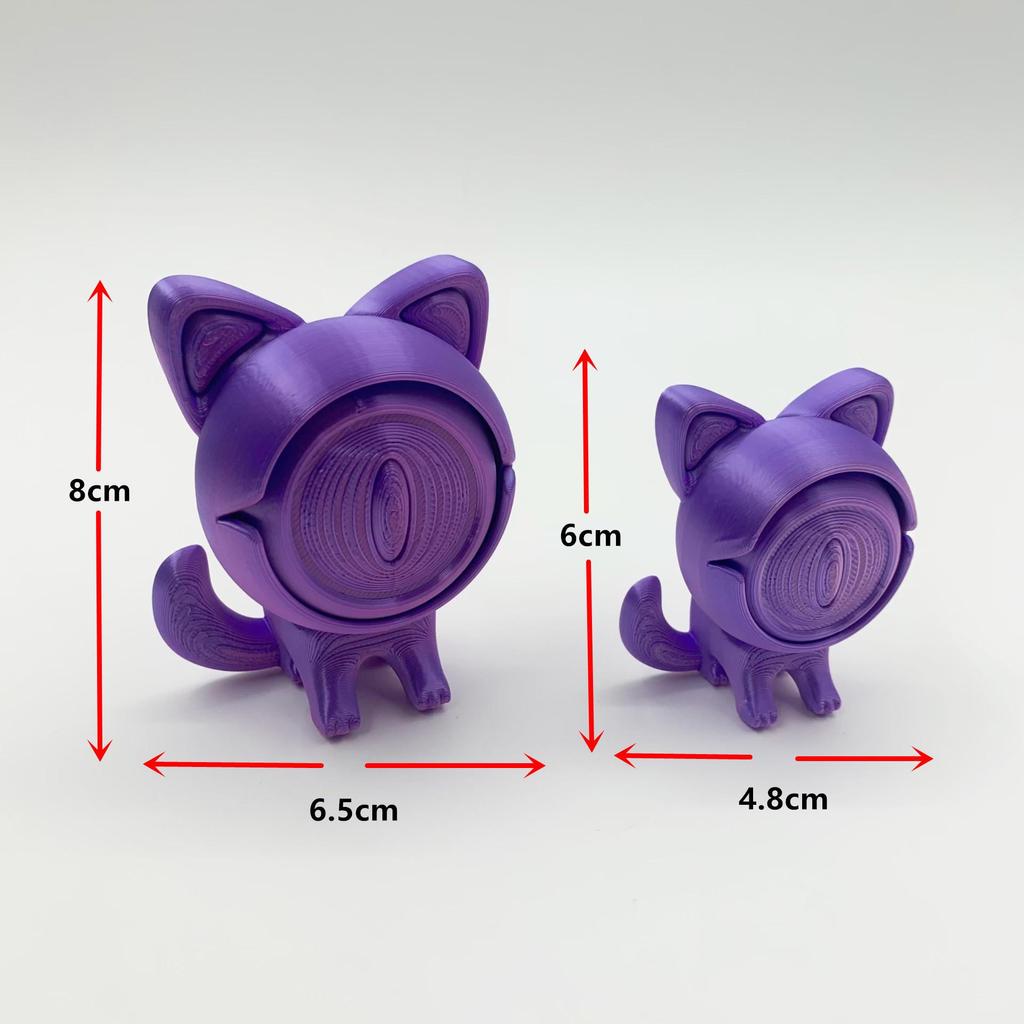 Multicolor 3D Printed Rotatable Cat's Eye Ornament for Small Animal Rooms and Bedrooms