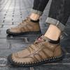 Hand-stitching Leather Men Boots Genuine Leather Casual Leather Shoes Men Ankle Boots