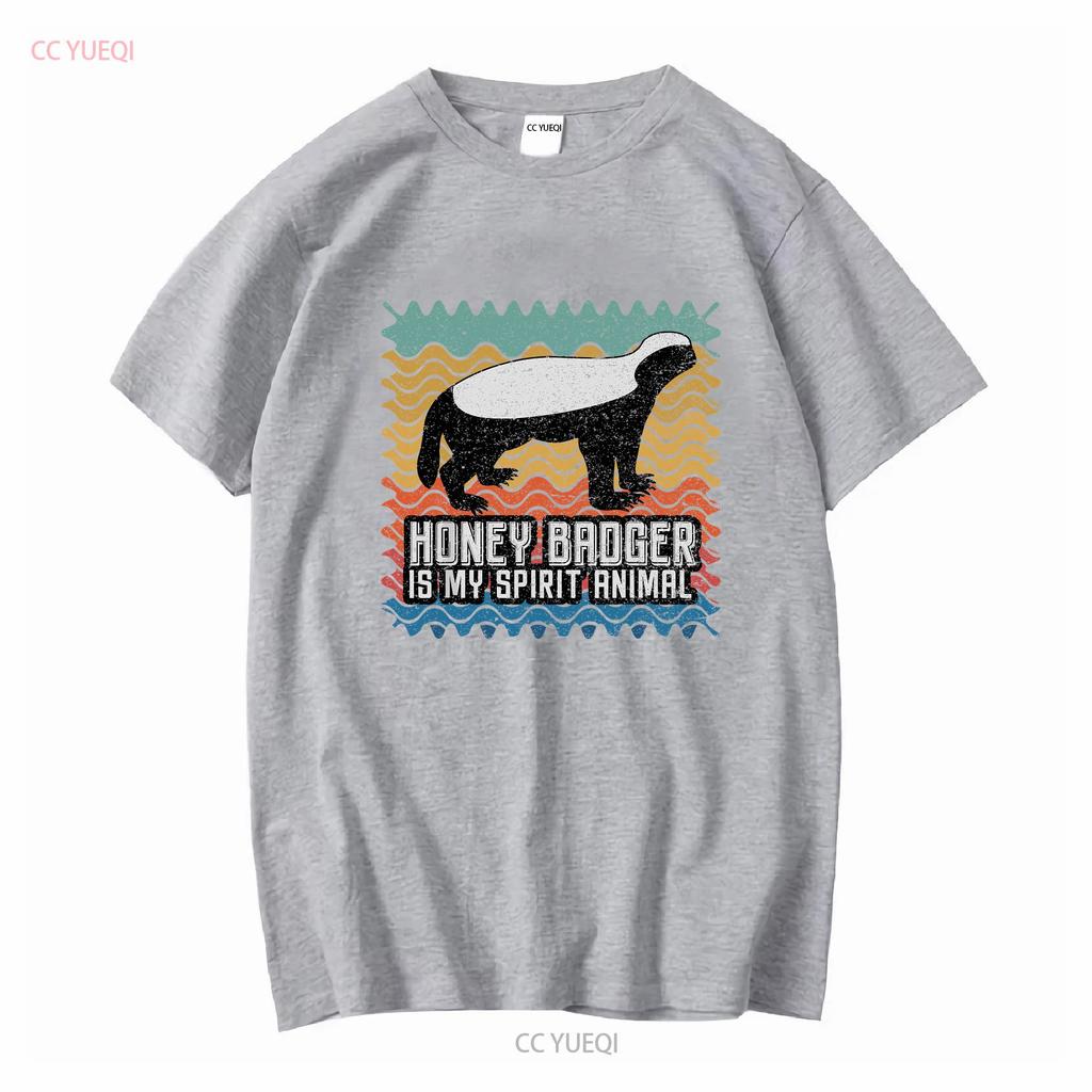 Honigdachs Ist Mein Seelentier T-Shirt Lange Oder Kurze Ärmel Vintage Gewaschen Atmungsaktiv Homme Lässig Weich Leicht