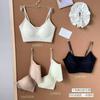 Camellia Scented Seamless Wireless Push Up Fixed Thin Strap Camisole Bra For Women