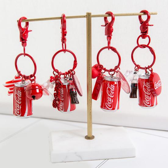 Key Chain Delicate Craft Cartoon High Simulated Funny Couple Accessory Decorative Portable Red Cola Bottle Keychain Car Pendant