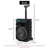 12inches 2000W Speakers Home Theater Karaoke Sound Box with Wireless Microphone LED Portable Bluetooth Speaker Box Trolley