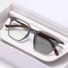 New Fashion Photochromic Myopia Glasses Retro Square Large Frame Anti-blue Light Goggles Men and Women Reading Glasses