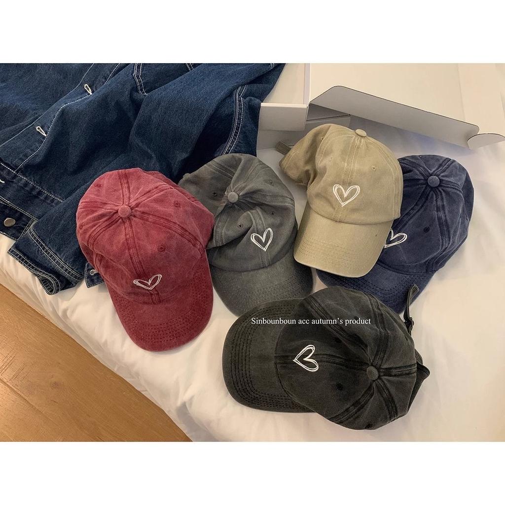 Washed old hat female big head circumference peaked cap retro sweet cool hot girl love soft top baseball cap shows small face