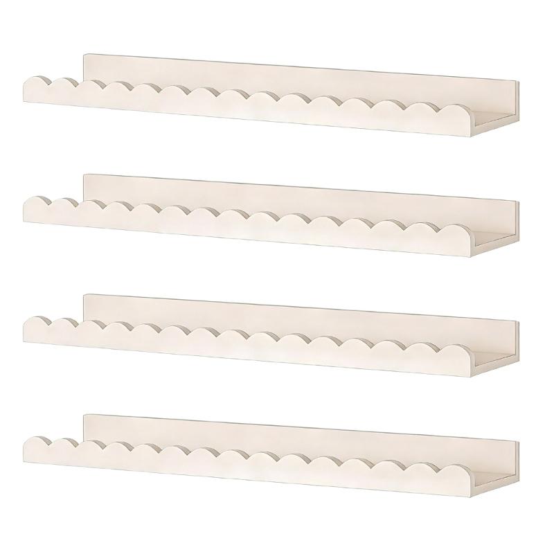 4Pcs Wooden Wall Shelves For Childrens Room Efficient Toy And Book Holder