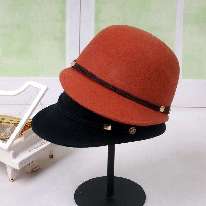 Gorro de Lã Estilo Baseball Outono Inverno Chapéu de Cavaleiro Tendência Casual Versátil Chapéu Masculino