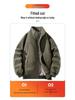 Men's Trendy Thick Fleece Stand Collar Warm Jacket - Casual Cotton Top for Autumn/Winter