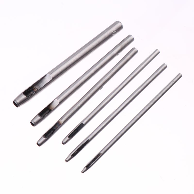 6 Pcs Kit Hollow Punch Set Round Hole Punch Tool Steel Leather Craft Working For Watch Band,Fabric,Plastics,Gasket Belt